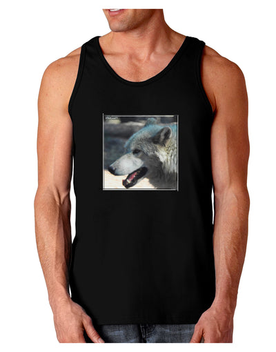 TooLoud White Wolf Face Dark Loose Tank Top-Mens Loose Tank Top-TooLoud-Black-Small-Davson Sales