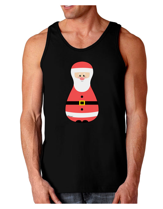 Cute Santa Matryoshka Nesting Doll - Christmas Dark Loose Tank Top-Mens Loose Tank Top-TooLoud-Black-Small-Davson Sales