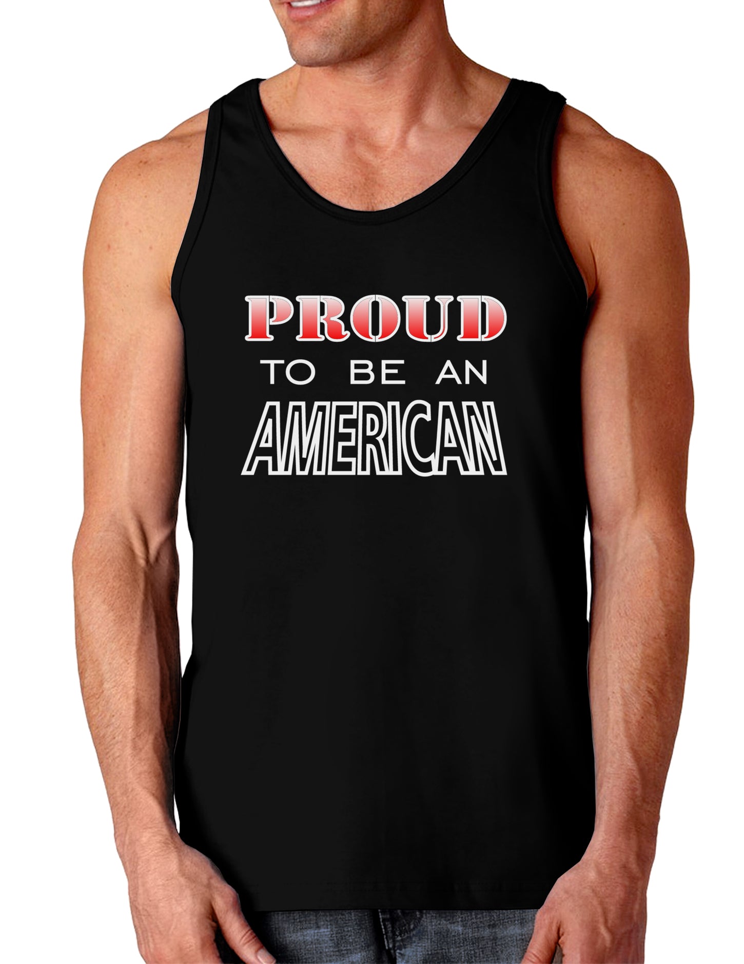 Proud to be an American Dark Loose Tank Top-Mens Loose Tank Top-TooLoud-Black-Small-Davson Sales