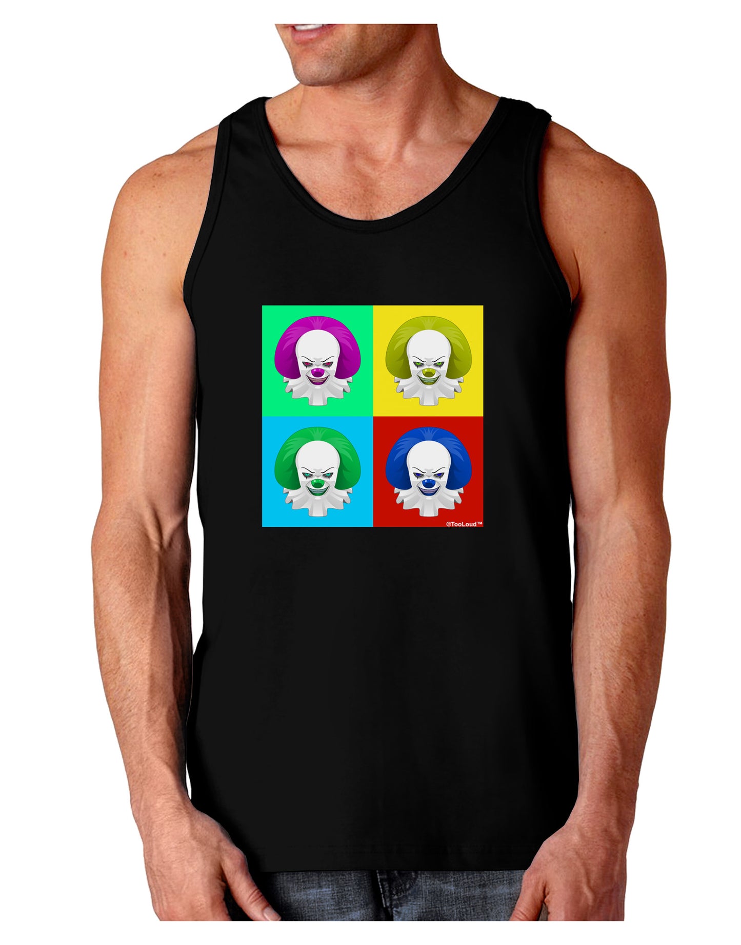 Clown Face Pop Art 2 Dark Loose Tank Top-Mens Loose Tank Top-TooLoud-Black-Small-Davson Sales
