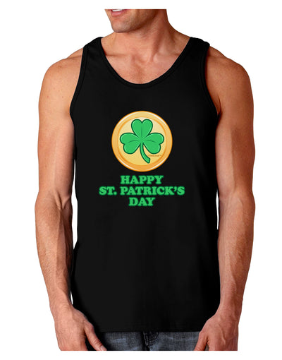 Shamrock Button - St Patrick's Day Dark Loose Tank Top by TooLoud-Mens Loose Tank Top-TooLoud-Black-Small-Davson Sales