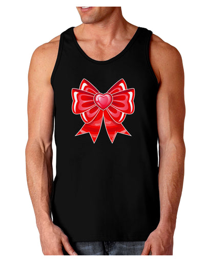 Valentine's Day Heart Bow Dark Loose Tank Top-Mens Loose Tank Top-TooLoud-Black-Small-Davson Sales