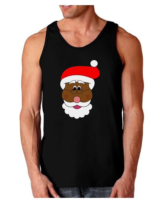 Black Santa Claus Face Christmas Dark Loose Tank Top-Mens Loose Tank Top-TooLoud-Black-Small-Davson Sales
