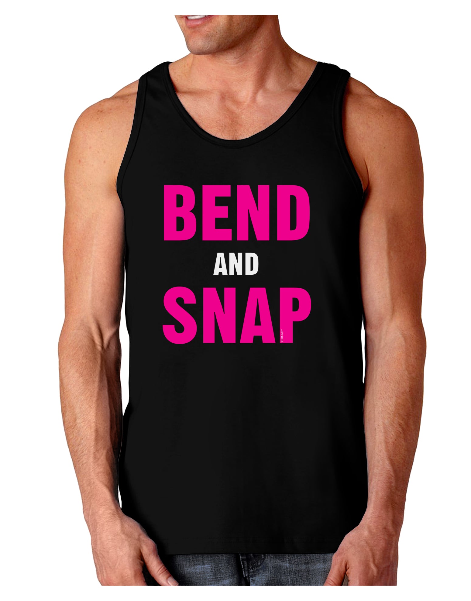 Bend and Snap Pink Text Dark Loose Tank Top-Mens Loose Tank Top-TooLoud-Black-Small-Davson Sales