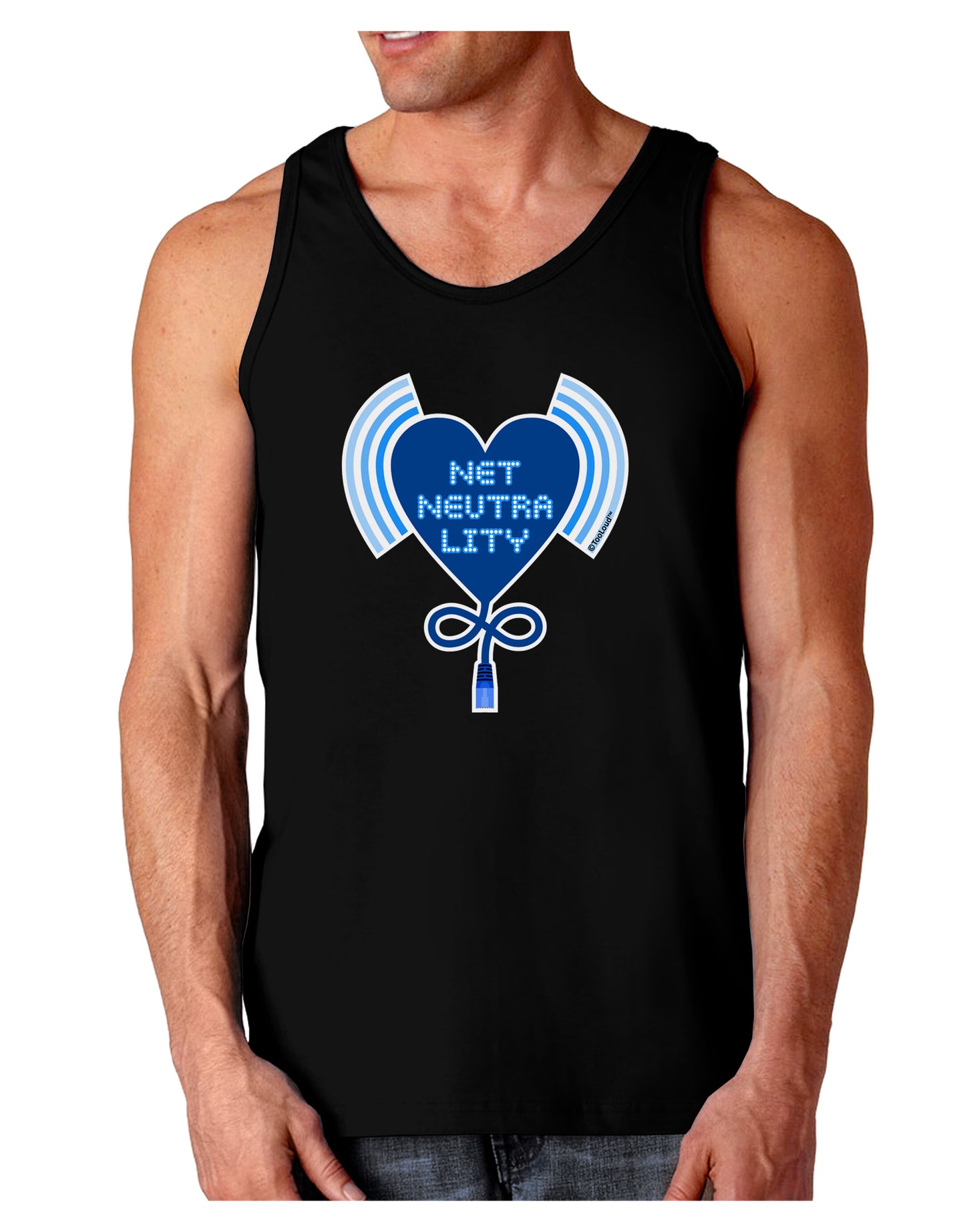 Heart Net Neutrality Dark Loose Tank Top-Mens Loose Tank Top-TooLoud-Black-Small-Davson Sales