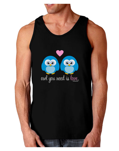 Owl You Need Is Love - Blue Owls Dark Loose Tank Top by TooLoud-Mens Loose Tank Top-TooLoud-Black-Small-Davson Sales