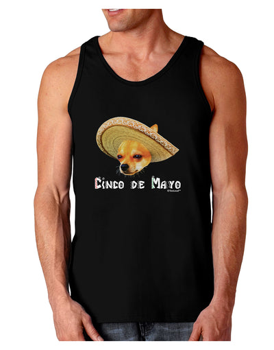 Chihuahua Dog with Sombrero - Cinco de Mayo Dark Loose Tank Top by TooLoud-Mens Loose Tank Top-TooLoud-Black-Small-Davson Sales