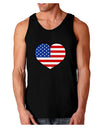 American Flag Heart Design Dark Loose Tank Top by TooLoud-Mens Loose Tank Top-TooLoud-Black-Small-Davson Sales