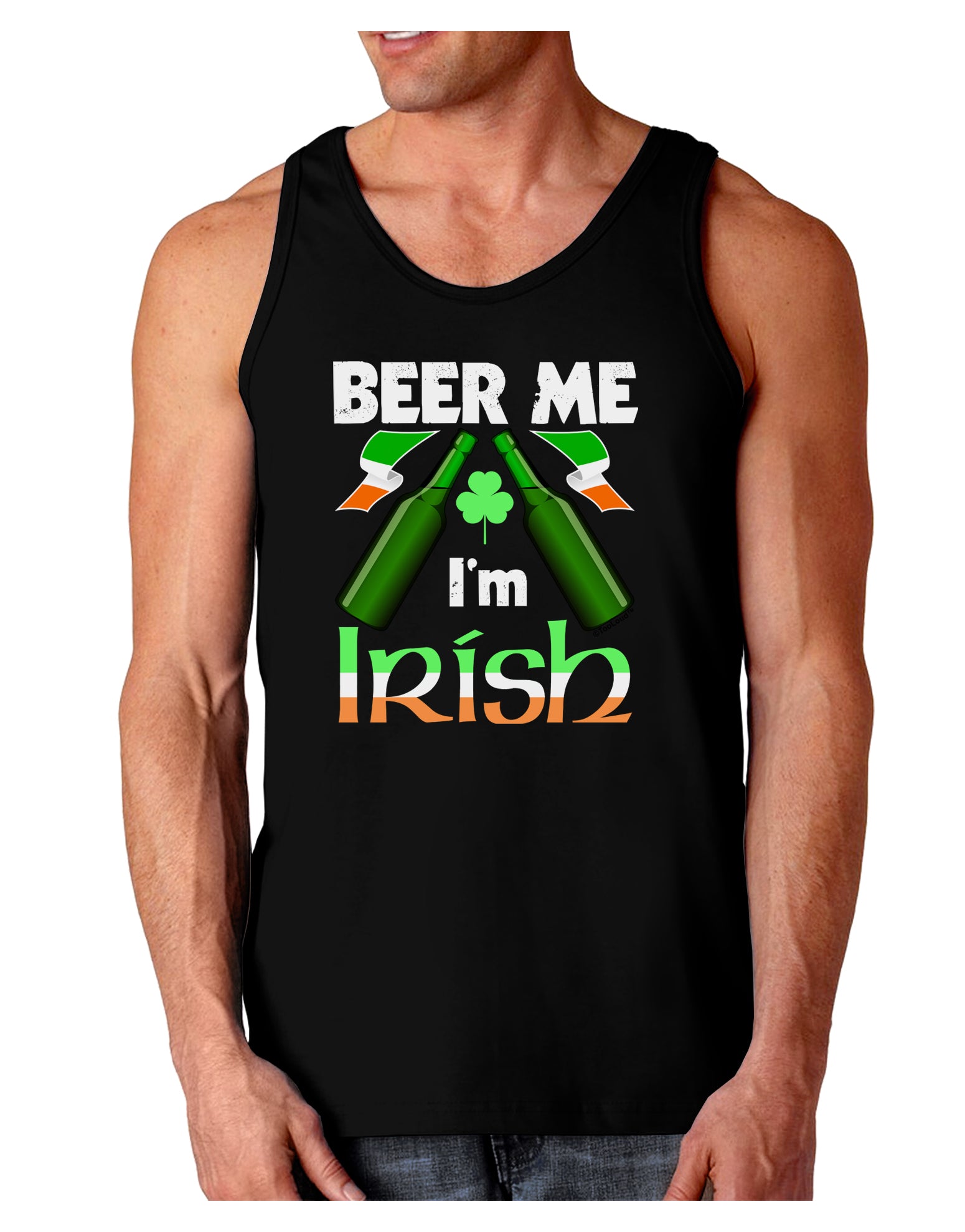 Beer Me I'm Irish Dark Loose Tank Top-Mens Loose Tank Top-TooLoud-Black-Small-Davson Sales