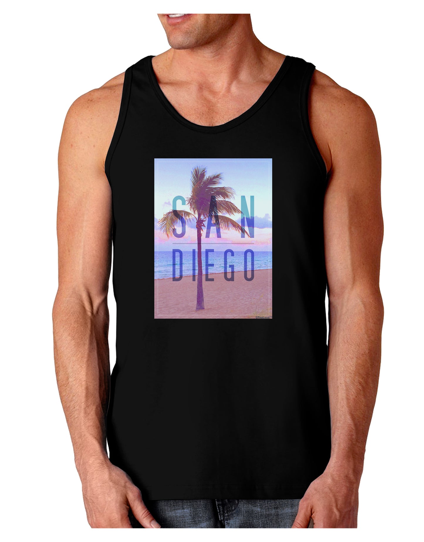 San Diego Beach Filter Dark Loose Tank Top-Mens Loose Tank Top-TooLoud-Black-Small-Davson Sales