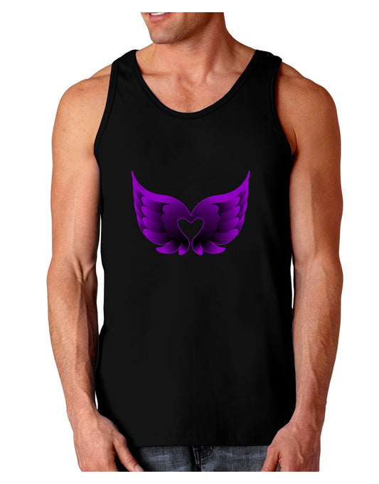 Cute Dark Angel Wings Black and Purple Heart Dark Loose Tank Top-Mens Loose Tank Top-TooLoud-Black-Small-Davson Sales