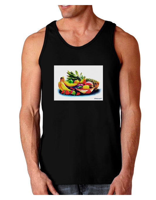 TooLoud Watercolor Fruit Bowl 3 Dark Loose Tank Top-Mens Loose Tank Top-TooLoud-Black-Small-Davson Sales