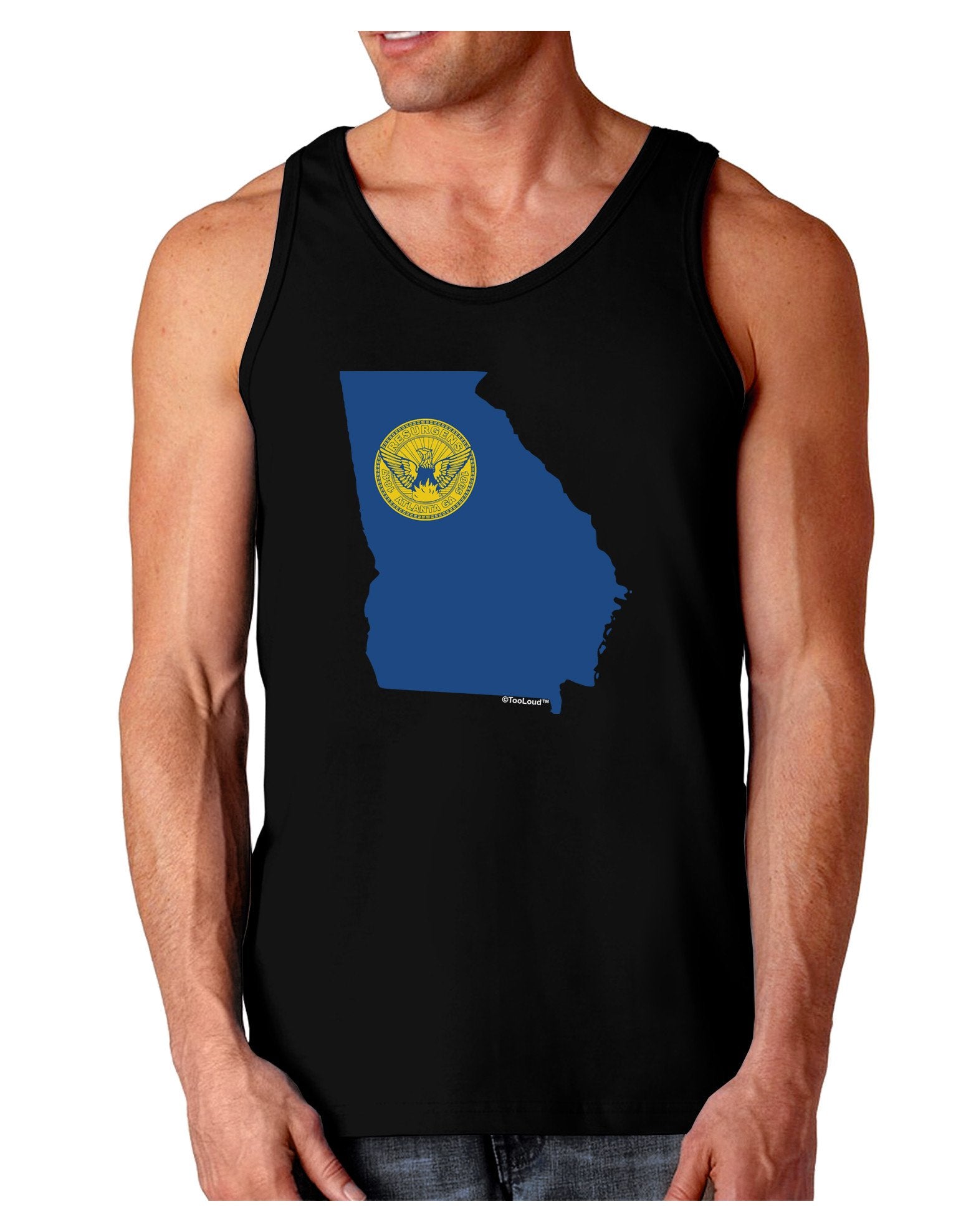 Atlanta Georgia Flag Dark Loose Tank Top-Mens Loose Tank Top-TooLoud-Black-XXX-Large-Davson Sales