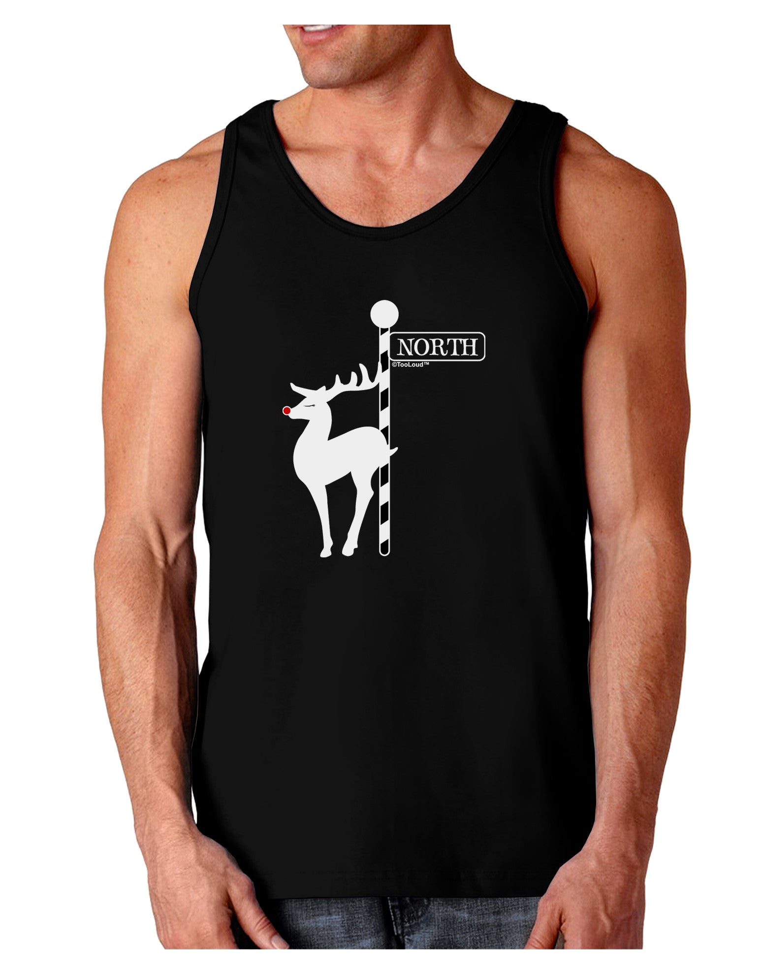 Rudolf the Ratchet Reindeer Dark Loose Tank Top-Mens Loose Tank Top-TooLoud-Black-Small-Davson Sales