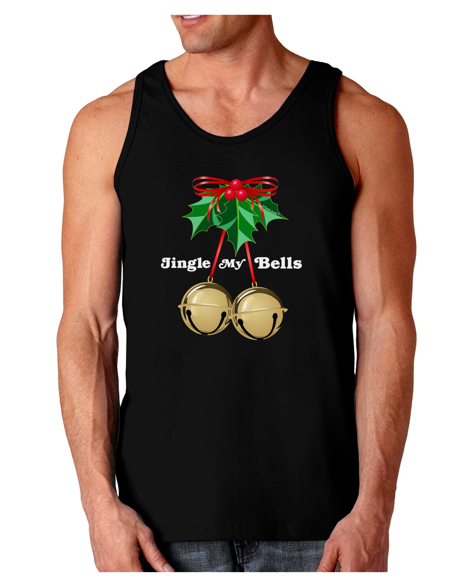 Jingle My Bells Dark Loose Tank Top-Mens Loose Tank Top-TooLoud-Black-Small-Davson Sales