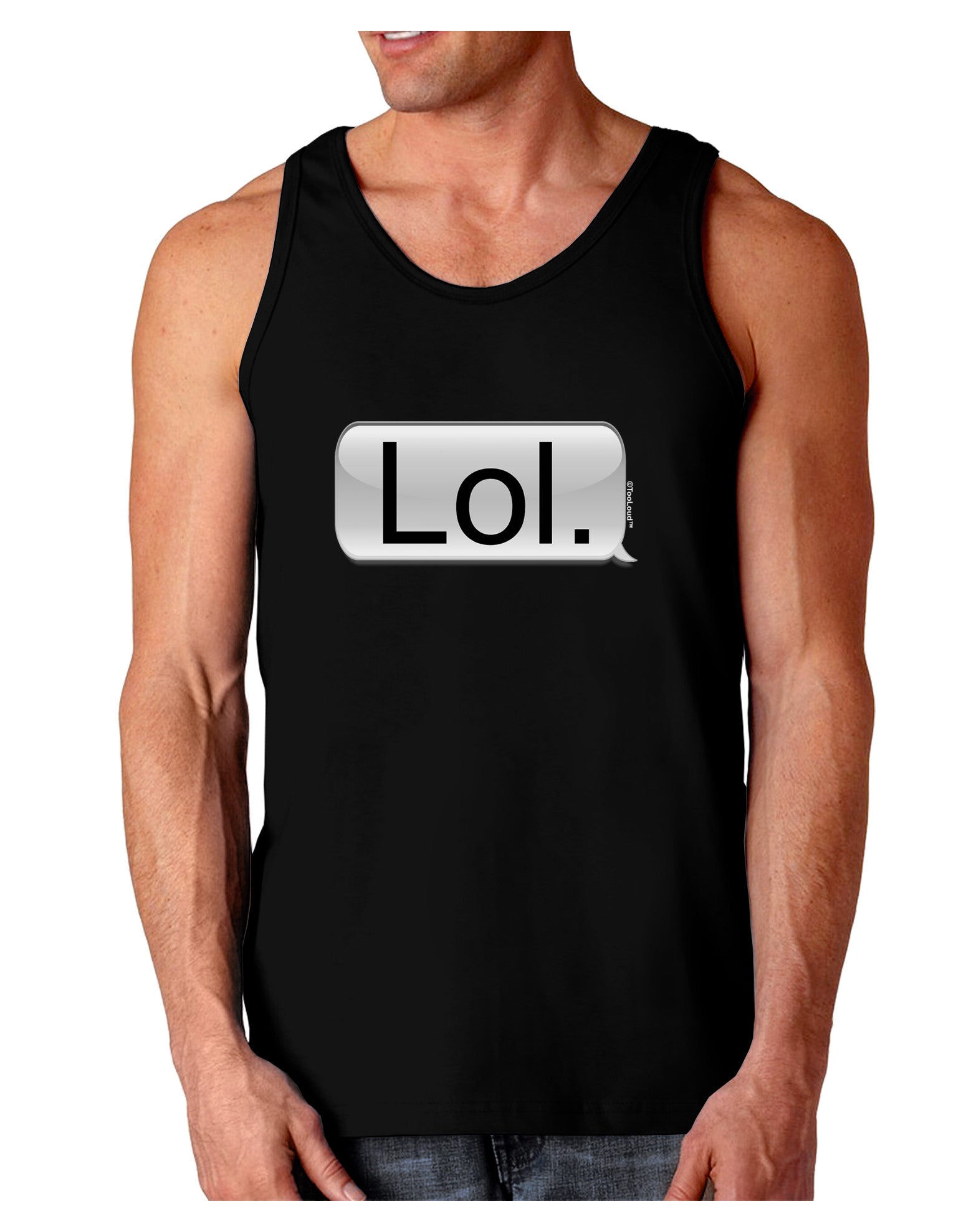 Lol Text Bubble Dark Loose Tank Top-Mens Loose Tank Top-TooLoud-Black-Small-Davson Sales