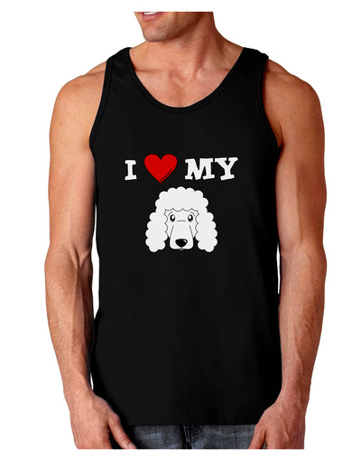 I Heart My - Cute Poodle Dog - White Dark Loose Tank Top by TooLoud-Mens Loose Tank Top-TooLoud-Black-Small-Davson Sales