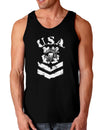 USA Military Coast Guard Stencil Logo Dark Loose Tank Top-Mens Loose Tank Top-TooLoud-Black-Small-Davson Sales