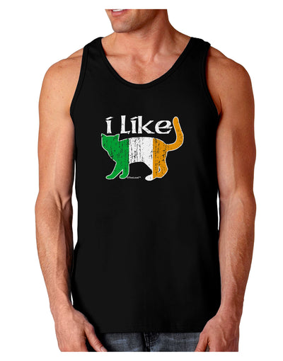 I Like Irish Cat Silhouette Dark Loose Tank Top by TooLoud-Mens Loose Tank Top-TooLoud-Black-Small-Davson Sales