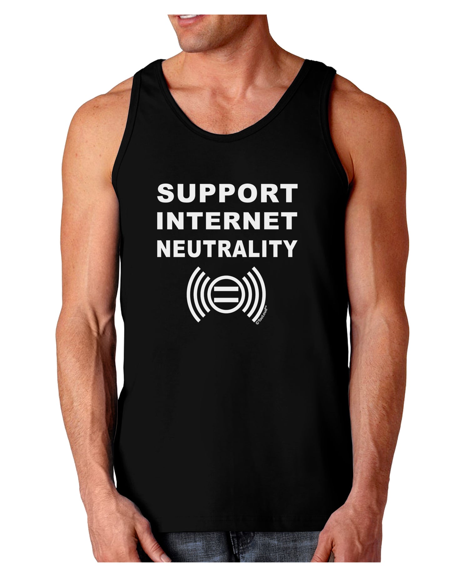 Support Internet Neutrality Dark Loose Tank Top-Mens Loose Tank Top-TooLoud-Black-Small-Davson Sales