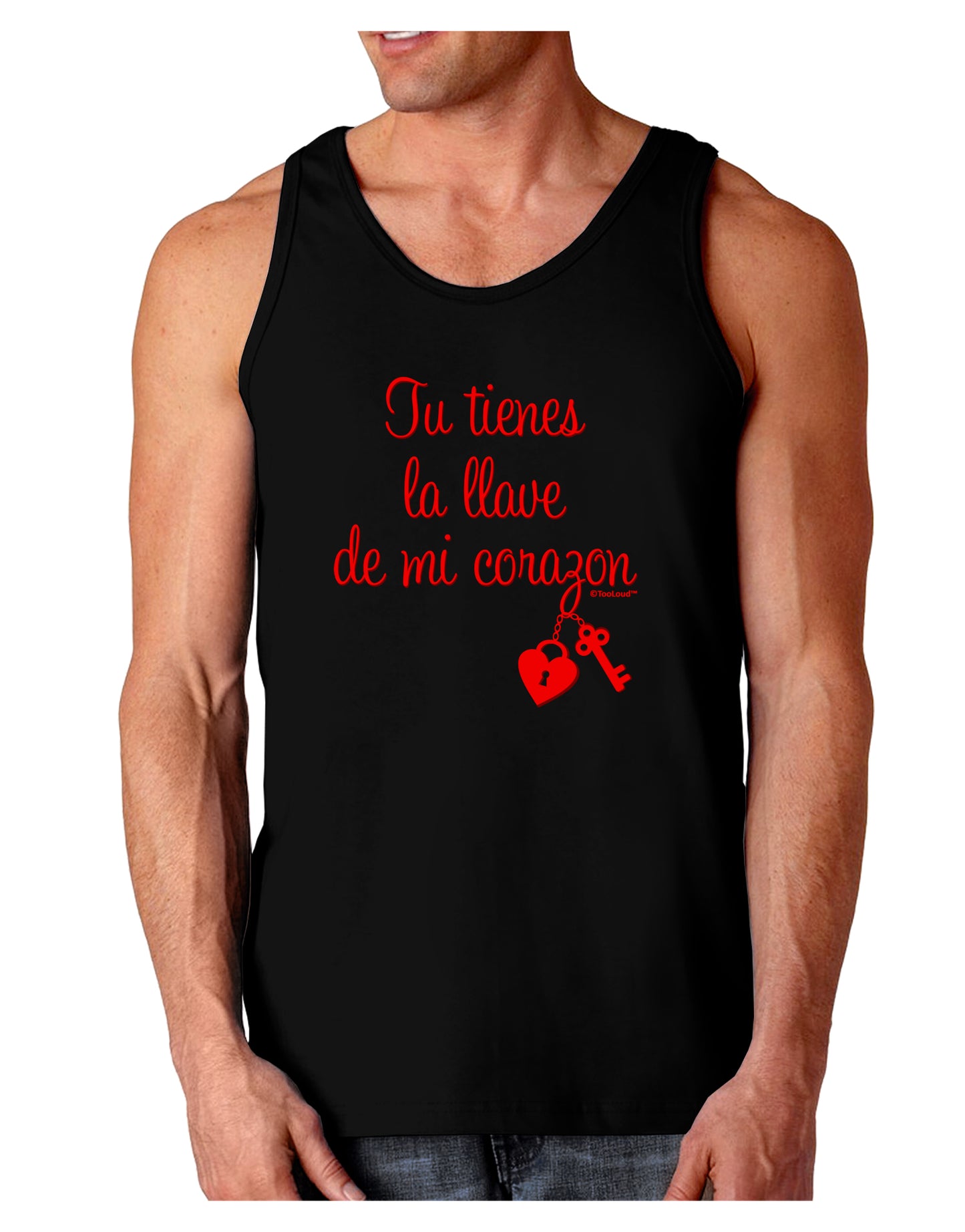 Tu Tienes La Llave De Mi Corazon Dark Loose Tank Top by TooLoud-Mens Loose Tank Top-TooLoud-Black-Small-Davson Sales