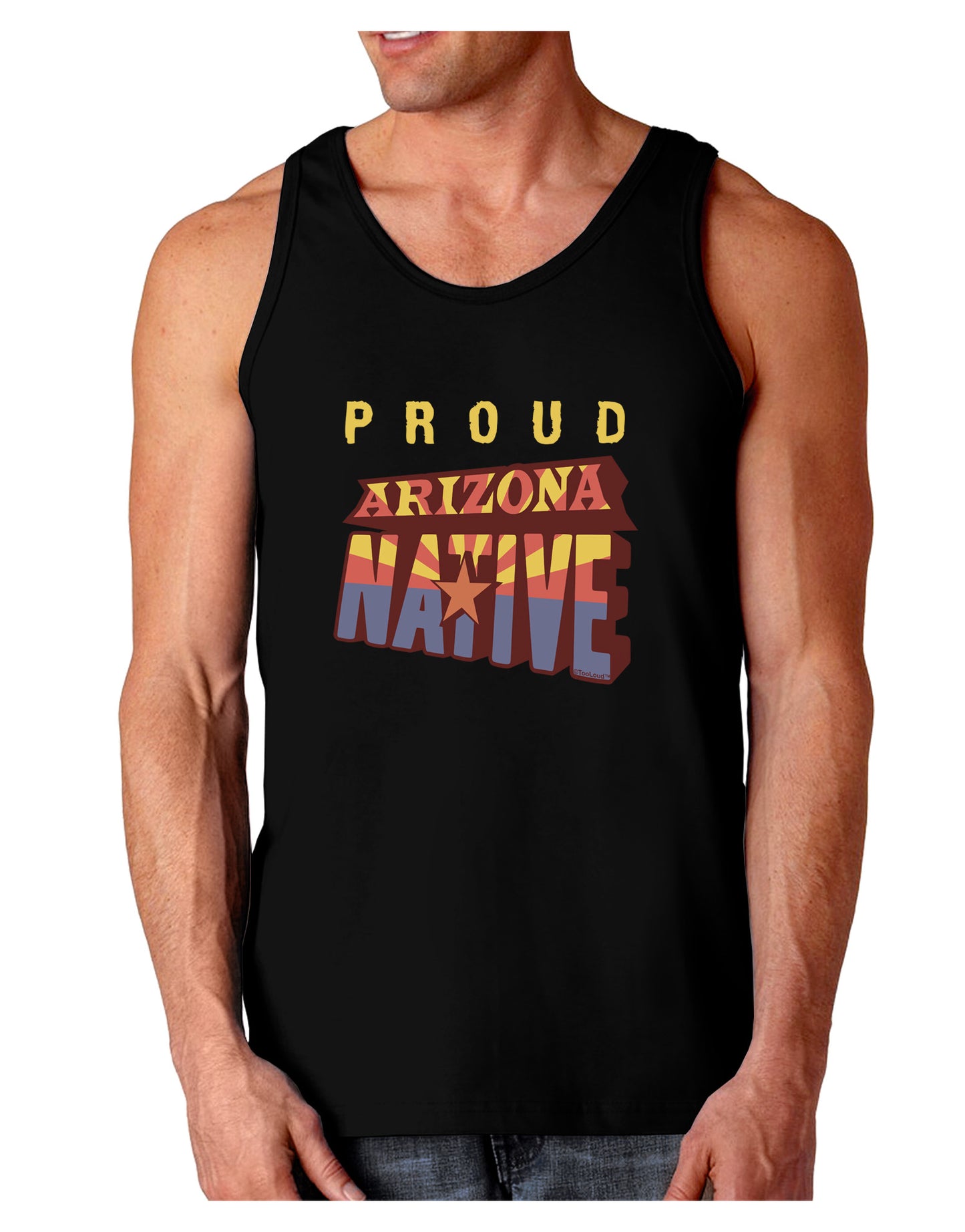 Proud Arizona Native Dark Loose Tank Top-Mens Loose Tank Top-TooLoud-Black-Small-Davson Sales