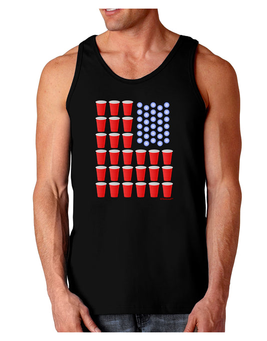 Beer Pong Flag Dark Loose Tank Top-Mens Loose Tank Top-TooLoud-Black-Small-Davson Sales