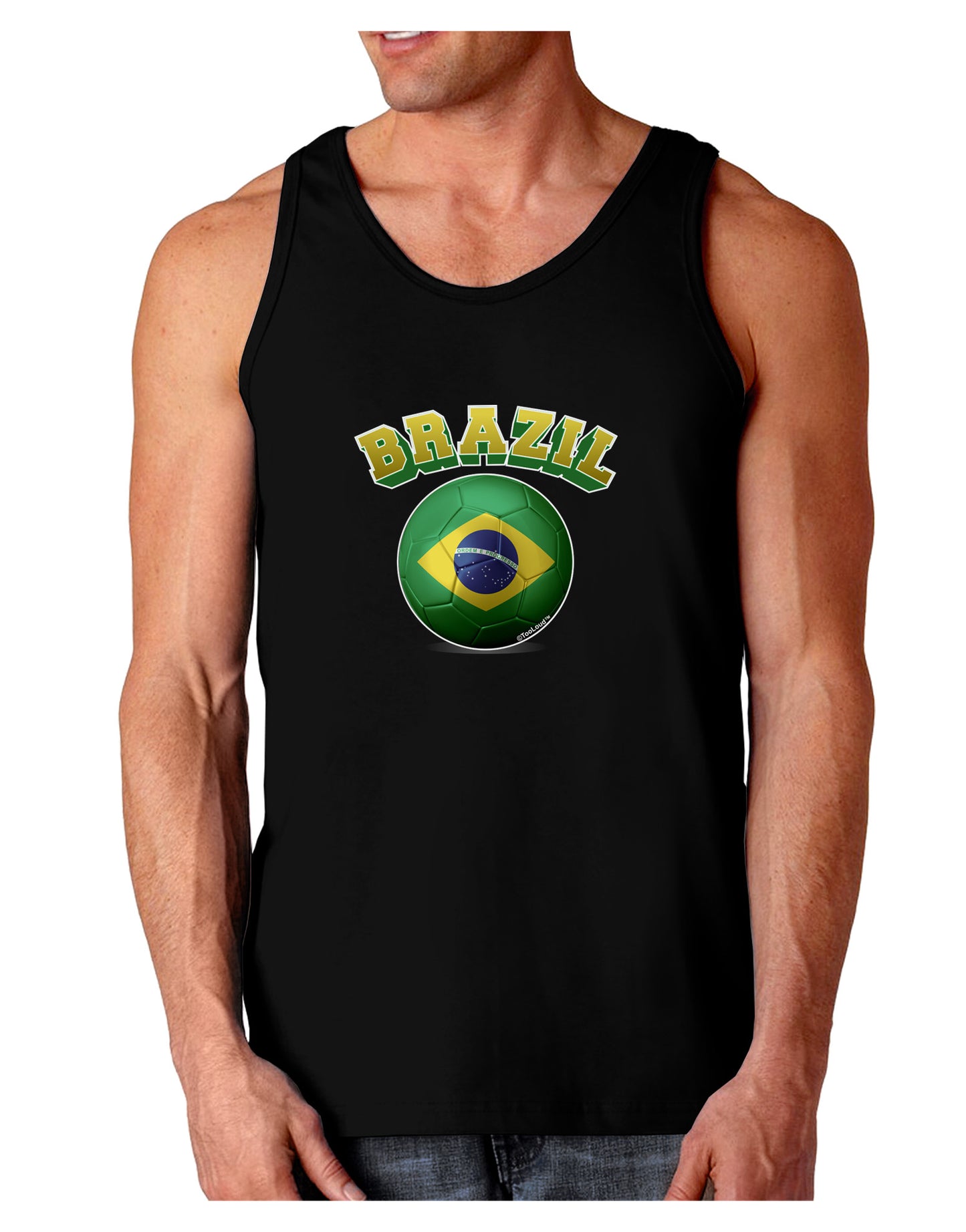 Soccer Ball Flag - Brazil Dark Loose Tank Top-Mens Loose Tank Top-TooLoud-Black-Small-Davson Sales