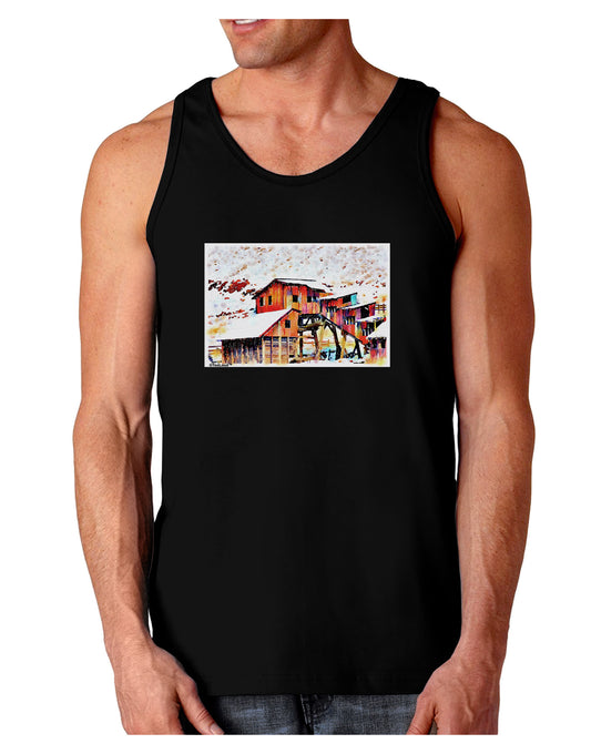 Mine Scene Colorado Watercolor Dark Loose Tank Top-Mens Loose Tank Top-TooLoud-Black-Small-Davson Sales