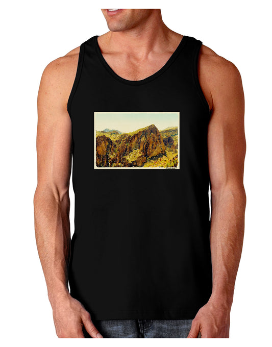 Arizona Mountains Watercolor Dark Loose Tank Top-Mens Loose Tank Top-TooLoud-Black-Small-Davson Sales