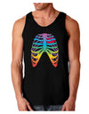 Rainbow Skeleton Ribcage with Heart Dark Loose Tank Top-Mens Loose Tank Top-TooLoud-Black-Small-Davson Sales