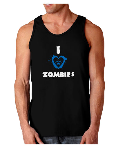 I Heart Zombies - Bio Hazard Heart Blue Dark Loose Tank Top-Mens Loose Tank Top-TooLoud-Black-Small-Davson Sales