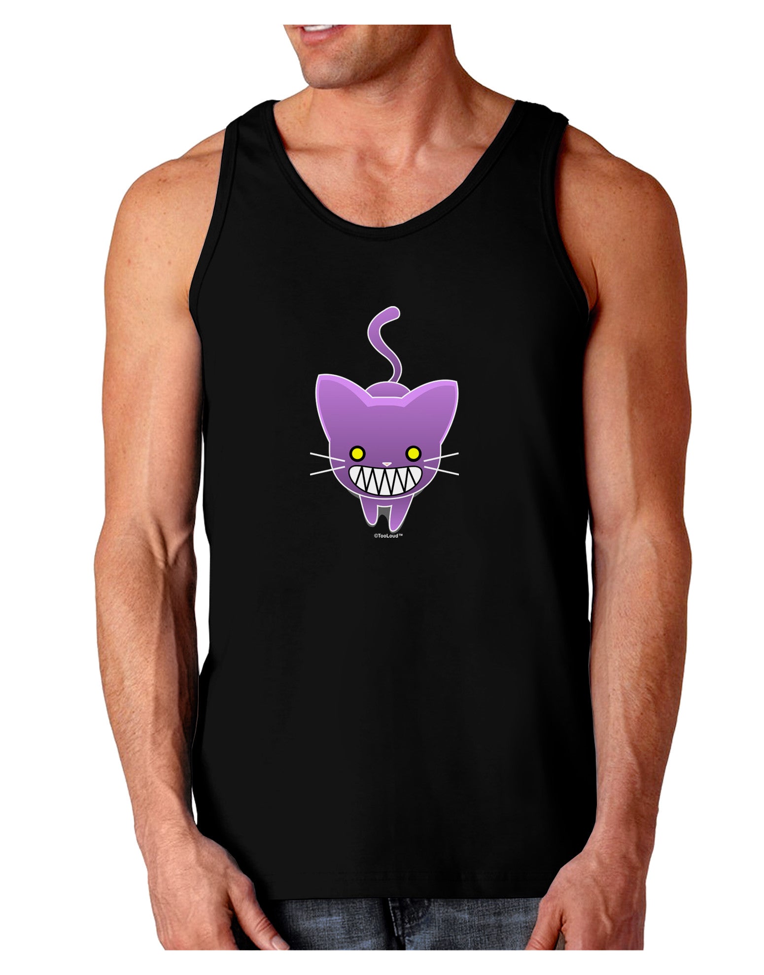 Evil Kitty Dark Loose Tank Top-Mens Loose Tank Top-TooLoud-Black-Small-Davson Sales