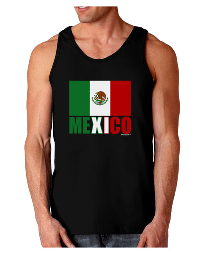 Mexican Flag - Mexico Text Dark Loose Tank Top by TooLoud-Mens Loose Tank Top-TooLoud-Black-Small-Davson Sales