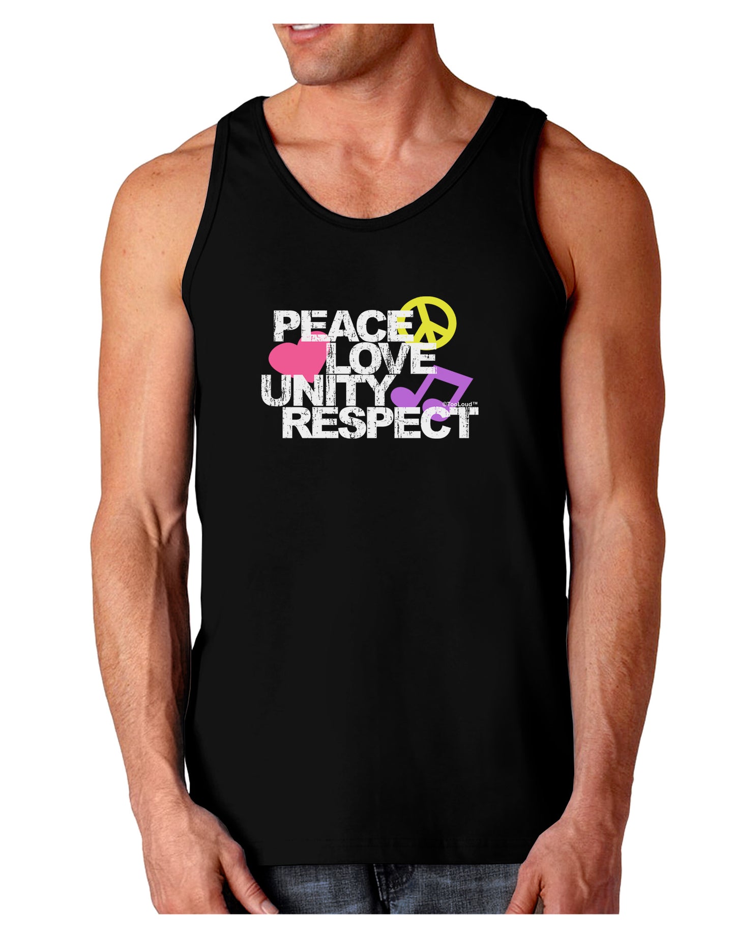 PLUR Distressed Text Dark Loose Tank Top-Mens Loose Tank Top-TooLoud-Black-Small-Davson Sales