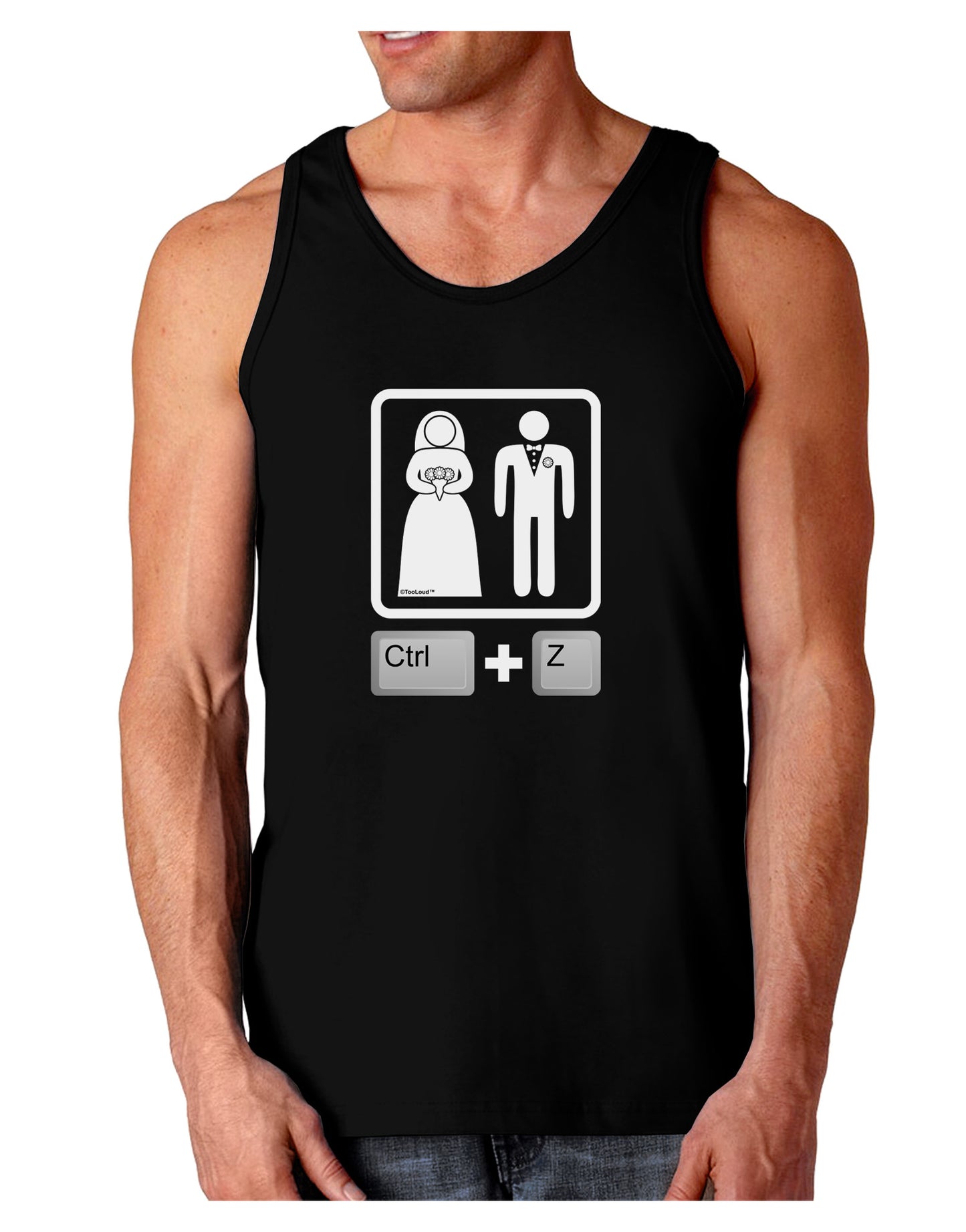 Ctrl Z - Marriage Dark Loose Tank Top-Mens Loose Tank Top-TooLoud-Black-Small-Davson Sales