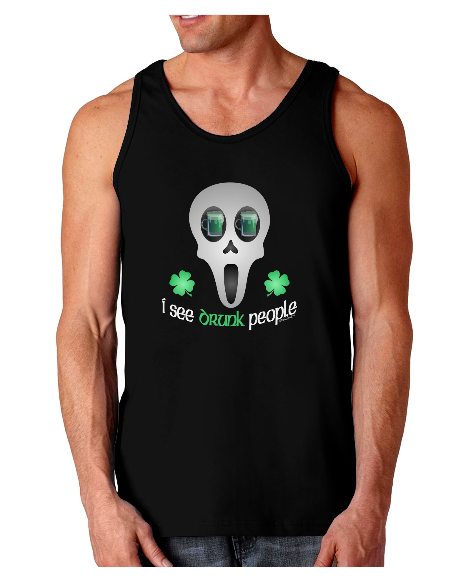 I See Drunk People Dark Loose Tank Top-Mens Loose Tank Top-TooLoud-Black-Small-Davson Sales