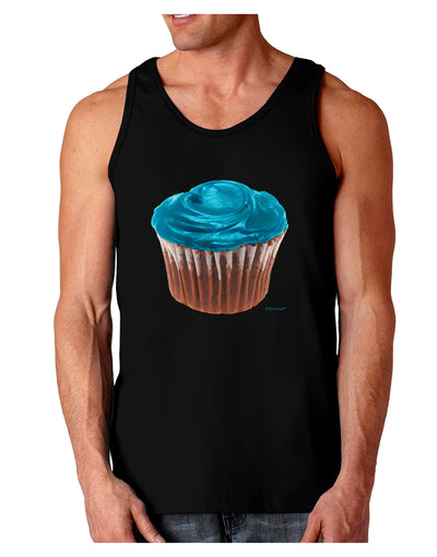 Giant Bright Turquoise Cupcake Dark Loose Tank Top by TooLoud-Mens Loose Tank Top-TooLoud-Black-Small-Davson Sales