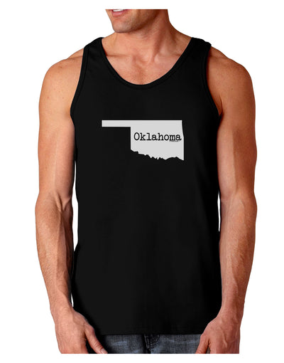 Oklahoma - United States Shape Dark Loose Tank Top by TooLoud-Mens Loose Tank Top-TooLoud-Black-Small-Davson Sales