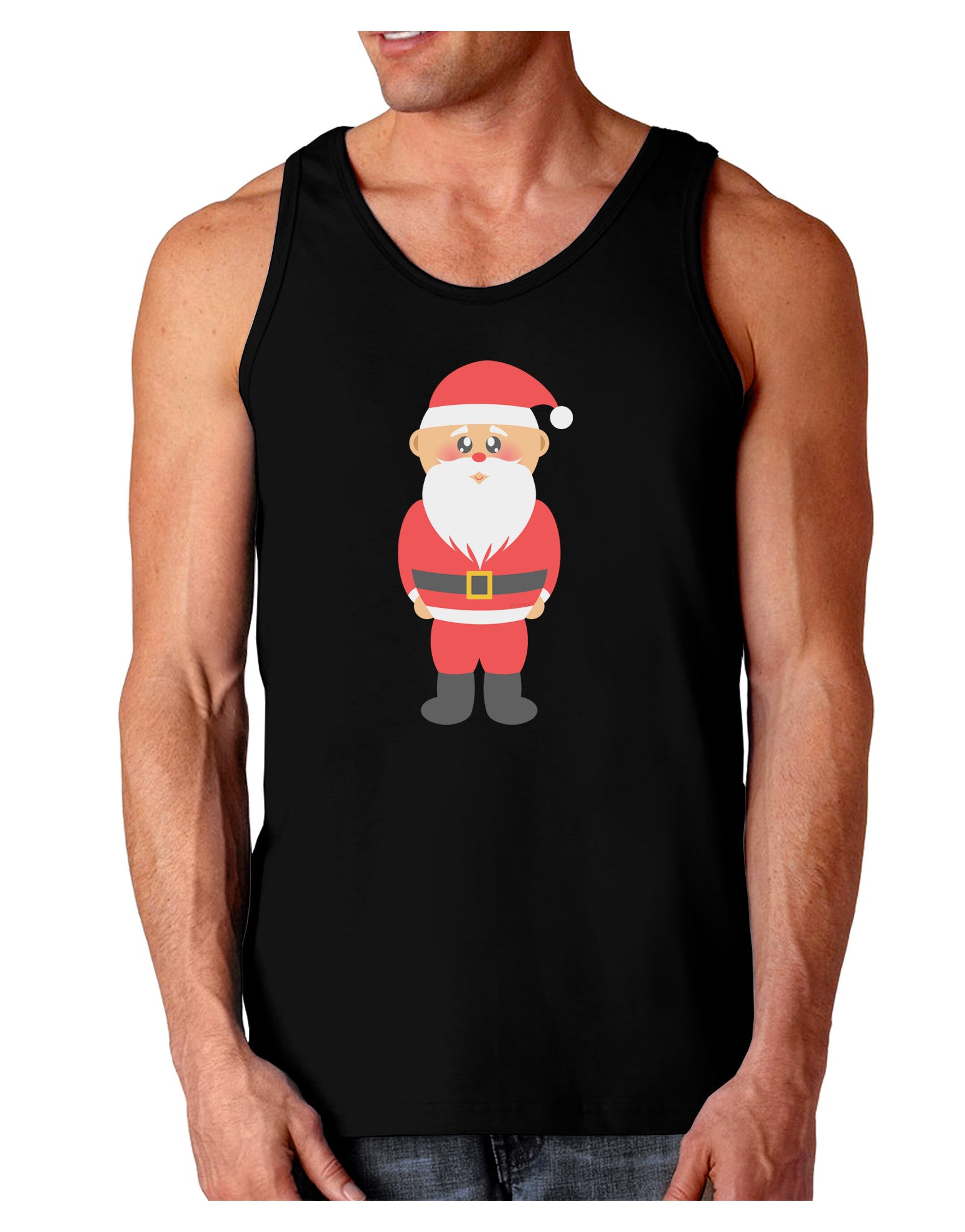 Cute Santa Claus Christmas Dark Loose Tank Top-Mens Loose Tank Top-TooLoud-Black-Small-Davson Sales