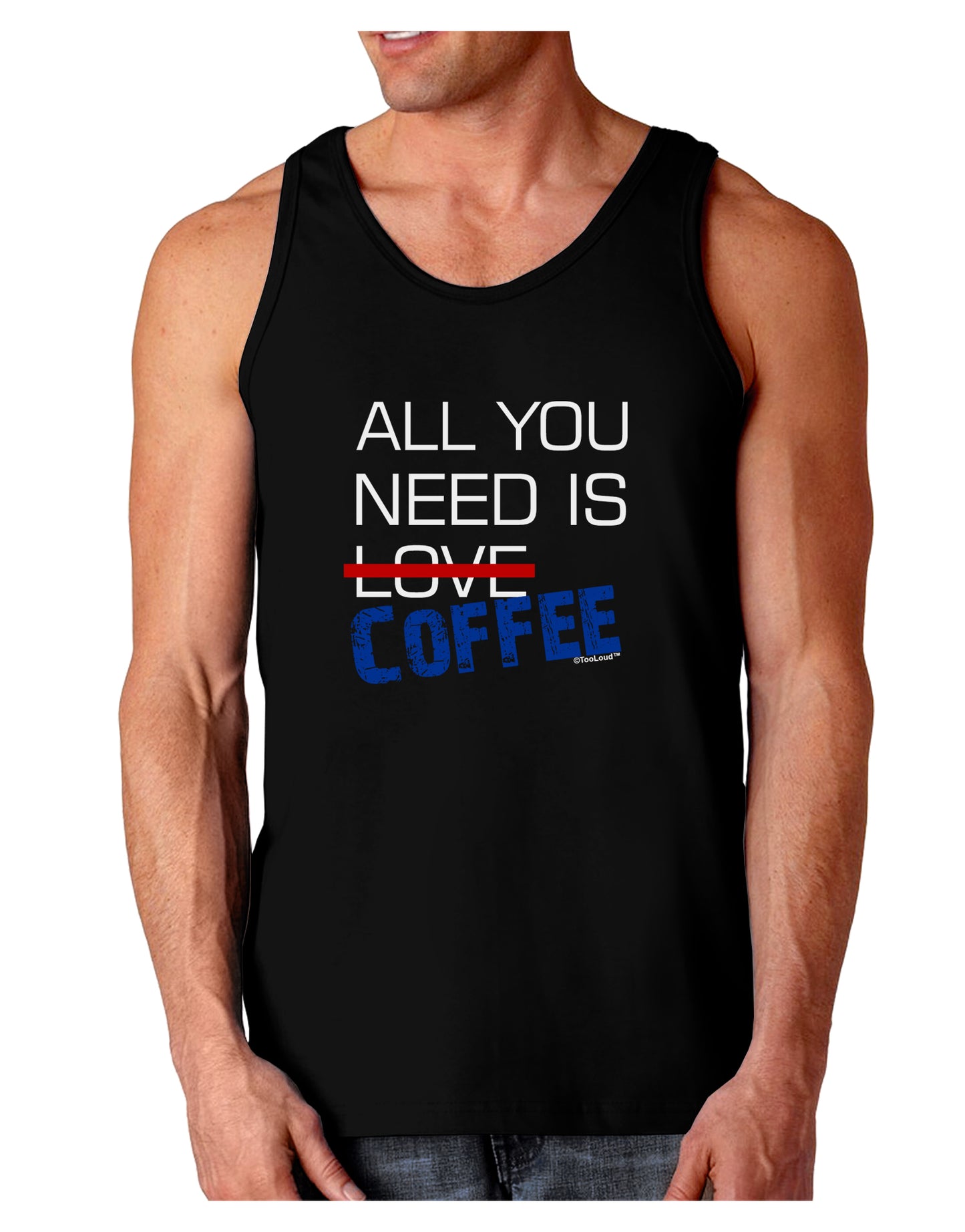All You Need Is Coffee Dark Loose Tank Top-Mens Loose Tank Top-TooLoud-Black-Small-Davson Sales