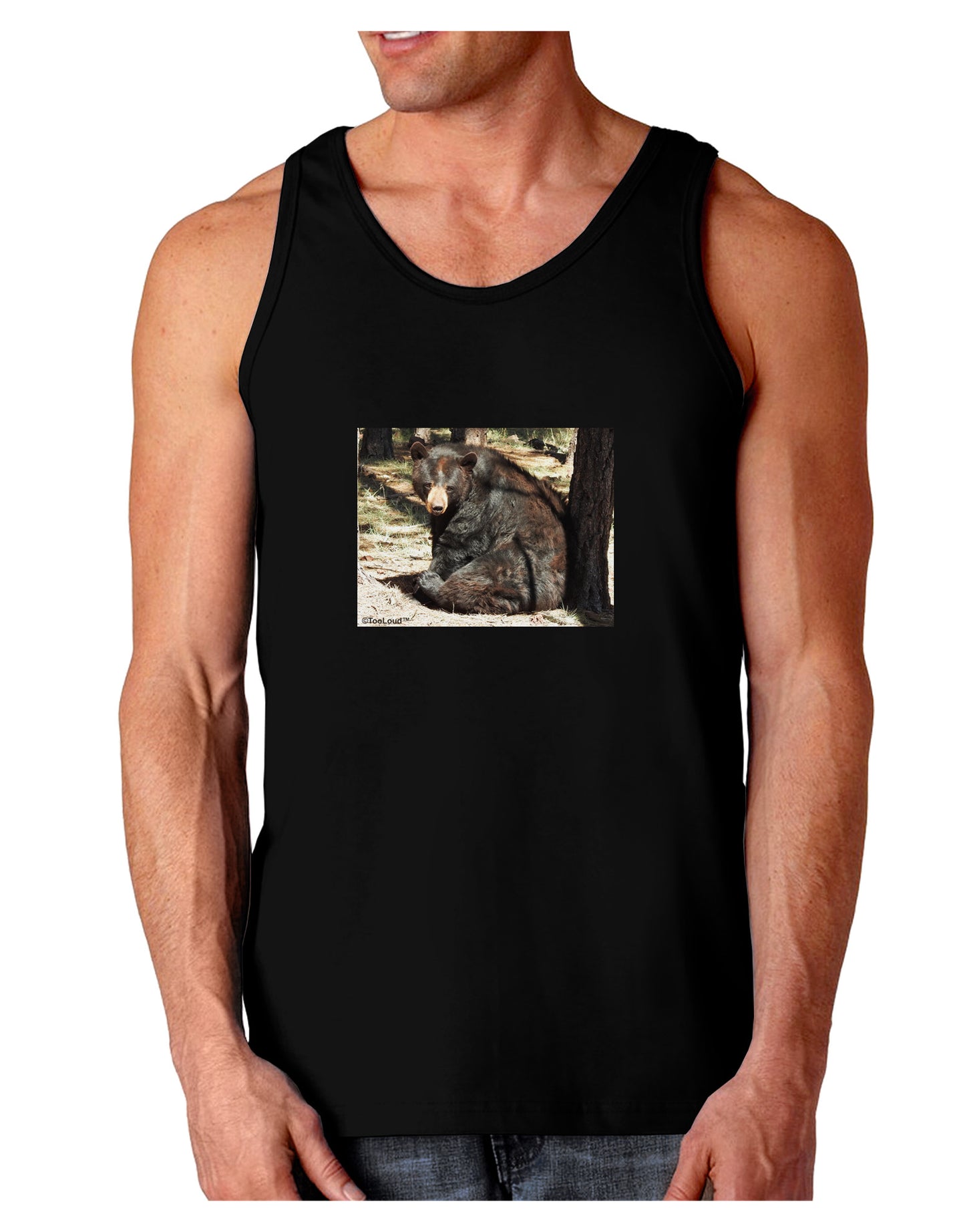 Sad Black Bear Dark Loose Tank Top-Mens Loose Tank Top-TooLoud-Black-Small-Davson Sales