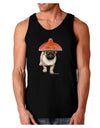 Pug Dog with Pink Sombrero Dark Loose Tank Top by TooLoud-Mens Loose Tank Top-TooLoud-Black-Small-Davson Sales