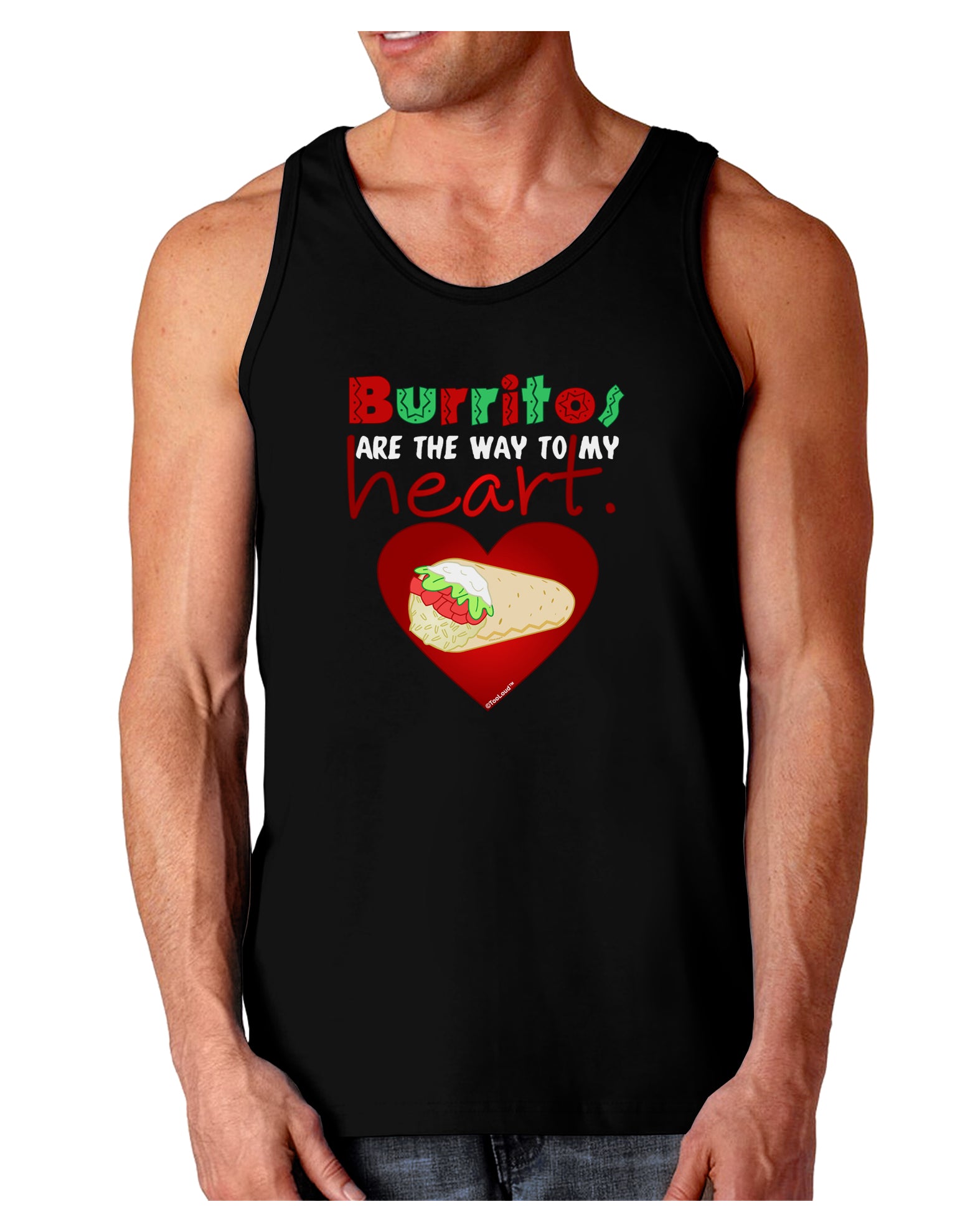 Burritos Are the Way To My Heart Dark Loose Tank Top-Mens Loose Tank Top-TooLoud-Black-Small-Davson Sales