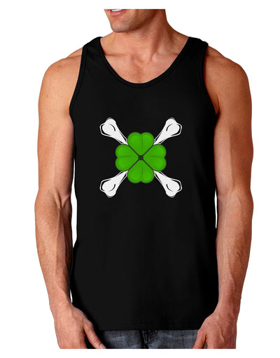 Clover and Crossbones Dark Loose Tank Top by TooLoud-Mens Loose Tank Top-TooLoud-Black-Small-Davson Sales