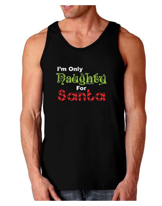 Naughty For Santa Dark Loose Tank Top-Mens Loose Tank Top-TooLoud-Black-Small-Davson Sales