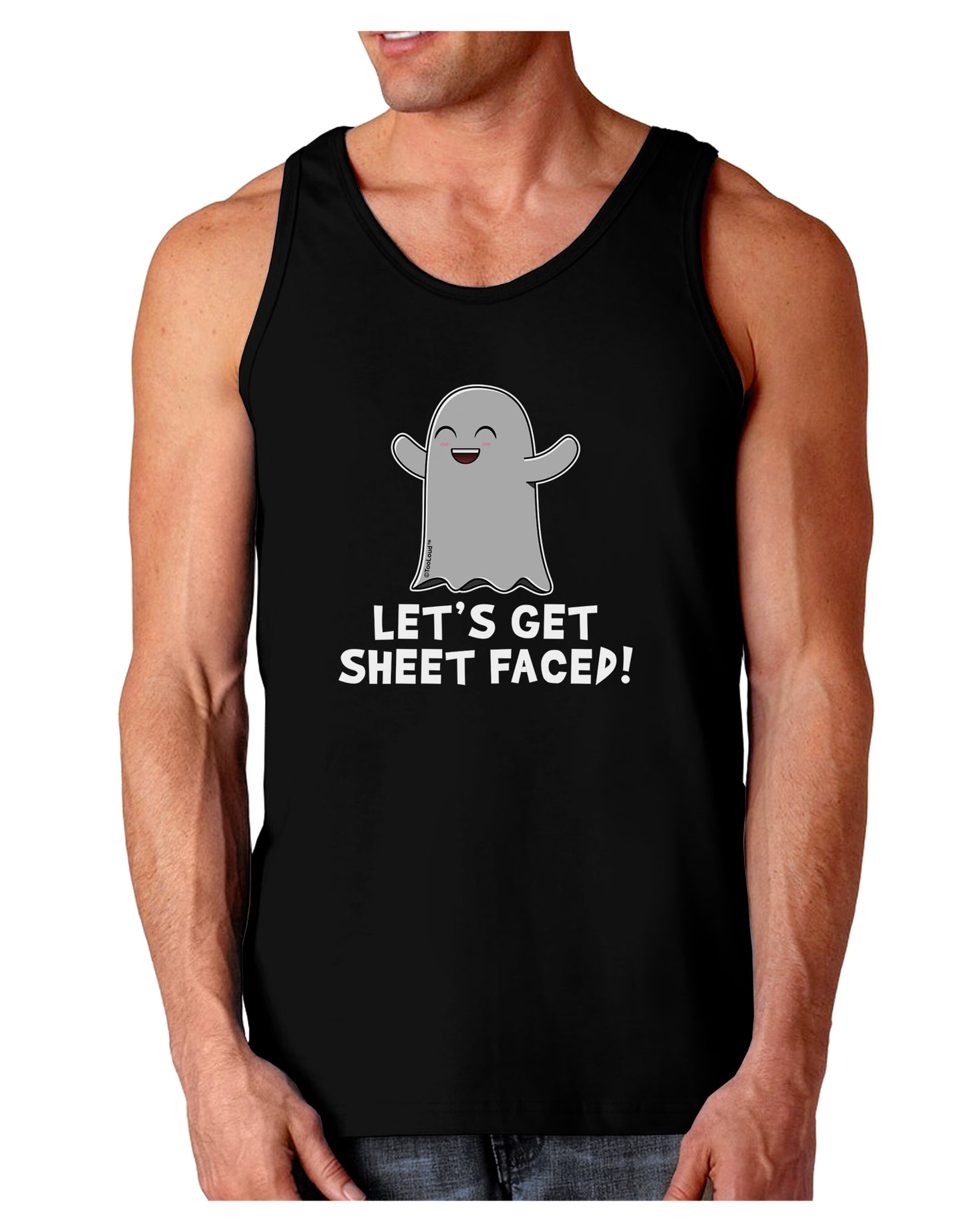 Let's Get Sheet Faced Dark Loose Tank Top by TooLoud-Mens Loose Tank Top-TooLoud-Black-Small-Davson Sales