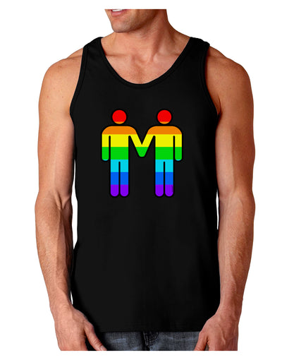 Rainbow Gay Men Holding Hands Dark Loose Tank Top-Mens Loose Tank Top-TooLoud-Black-Small-Davson Sales