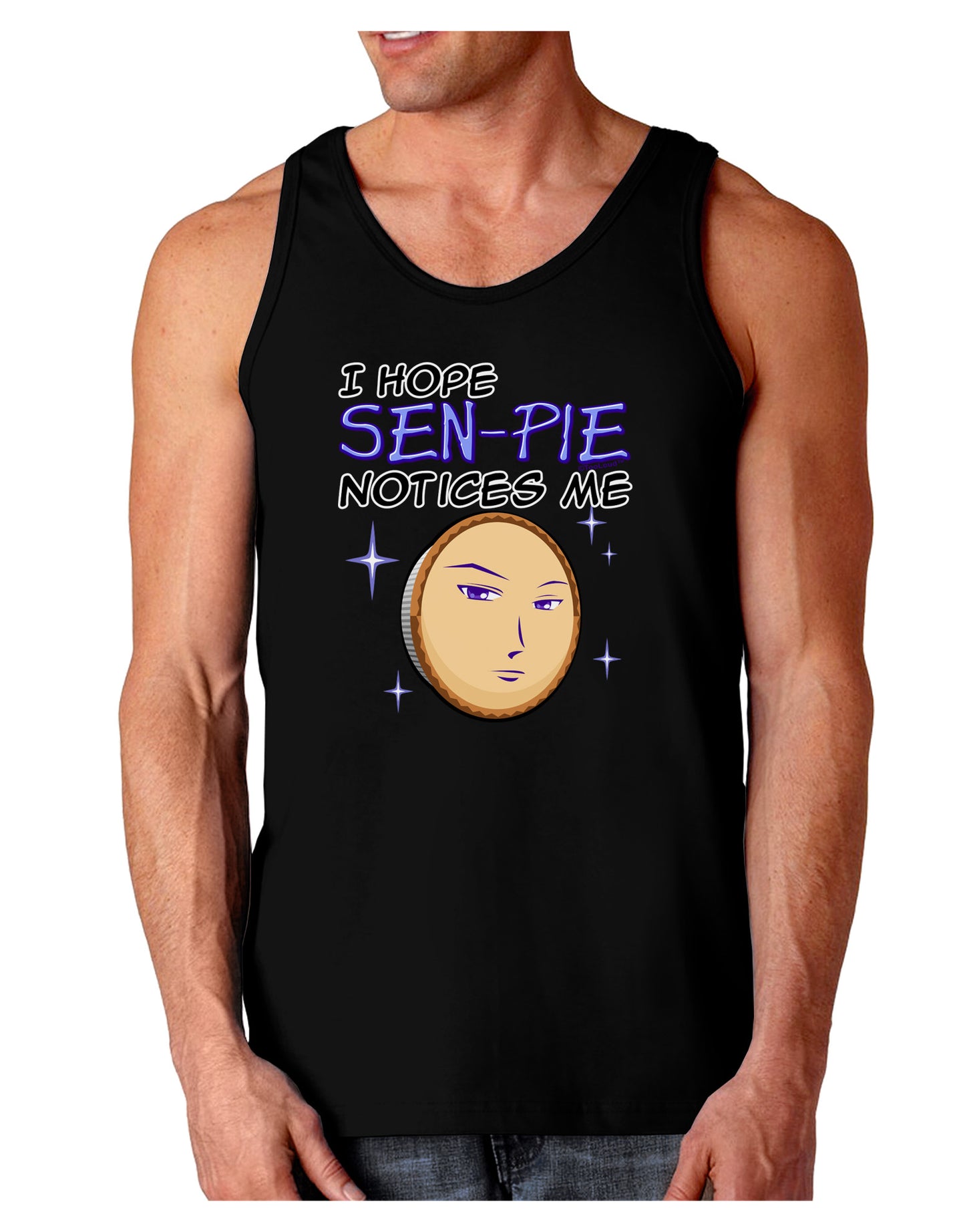 I Hope Sen-Pie Notices Me Dark Loose Tank Top-Mens Loose Tank Top-TooLoud-Black-Small-Davson Sales