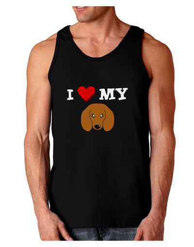 I Heart My - Cute Doxie Dachshund Dog Dark Loose Tank Top by TooLoud-Mens Loose Tank Top-TooLoud-Black-Small-Davson Sales